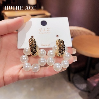 South Koreas Dongdaemun pearl earrings retro exaggerated personality earrings temperament all-match a pair of earrings