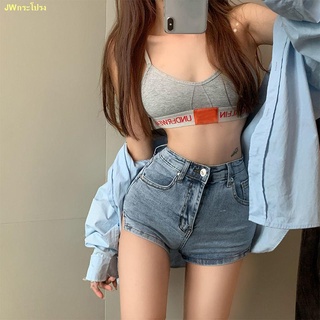 Hot sale 🍁🔥Hot Girls Jeans Women s Tight Thin Hot Pants Shorts High Waist Small Slit สะโพก Pants