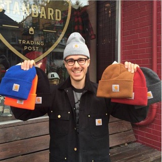 CARHARTT หมวกบีนนี่ ผ้าขนสัตว์ถัก แฟชั่นฤดูหนาว สําหรับผู้ชาย