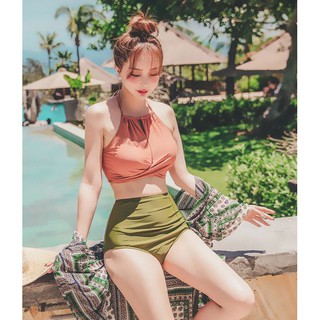 💥ถูกที่สุด💥 1930 ชุดว่ายน้ำ ทูพีช ชมพู เขียว Korea Chic Beach wear ชุดว่ายน้ำทูพีท ส่งทันทีจาก ไทย