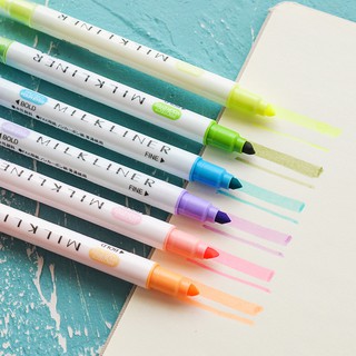 เช็ครีวิวสินค้าปากกาไฮไลท์ แบบสองหัว สีน่ารัก มี 12 สี สำหรับการบันทึก/เน้นข้อความ