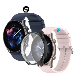 สาย amazfit GTR 3 Pro สายนาฬิกา ซิลิดคน amazfit GTR 3 Pro สาย สายรัดข้อมือกีฬา เคส amazfit GTR 3 Pro เกราะป้องกัน เคสกันรอยเต็มจอ