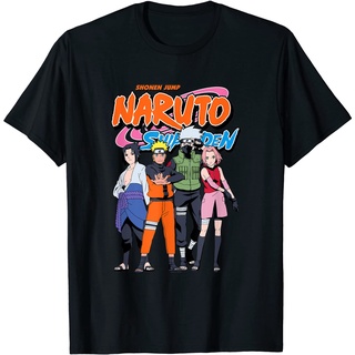 เสื้อยืดโอเวอร์ไซส์เสื้อยืด พิมพ์ลายโลโก้ Naruto Shippuden Team 7 สําหรับผู้ชายS-3XL