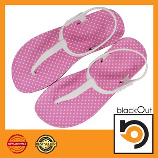 Blackout Slingback / แตะหนีบรัดส้นจุดเล็กชมพู(หูขาว)