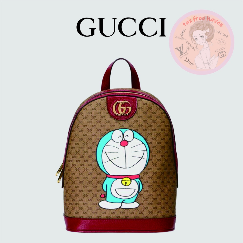 ราคาต่ำสุดของ-shopee-ของแท้-100-gucci-brand-new-doraemon-x-gucci-joint-series-small-backpack