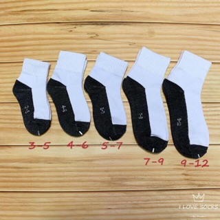 ภาพขนาดย่อของสินค้าถุงเท้านักเรียน สีขาวพื้นเทา(คู่9บาท)(Z平学生袜