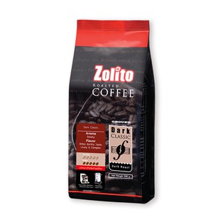 Zolito Dark Classic Blendedกาแฟคั่วโรบัสต้า 100% จากจังหวัดชุมพร คั่วในระดับเข้ม กาแฟคั่วบดดาร์คคลาสสิค 500 กรัม