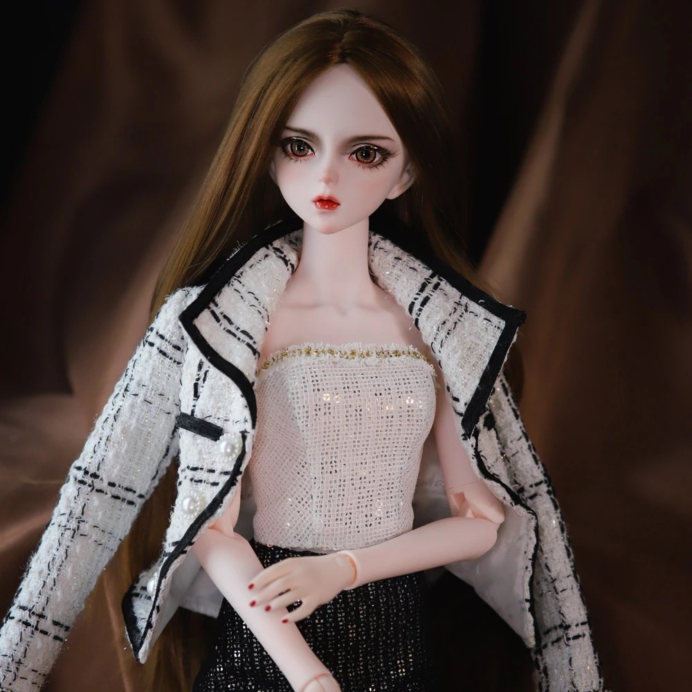 1/3 BJD doll joint body brown straight hair handpainted makeup cool