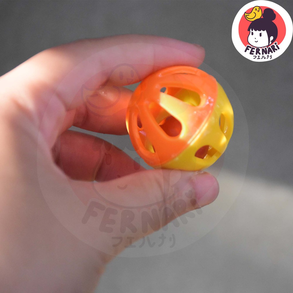 ลูกบอลกระดิ่ง-สีเหลือง-ส้ม-ขนาด-3-6-cm-ของเล่นสำหรับสัตว์เลี้ยง-นกแก้ว-แมว