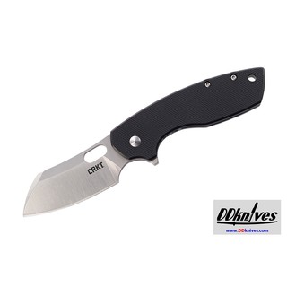 มีดพับ CRKT Pilar Large Flipper Knife Satin Plain Blade, Black G10 Handle (5315G)