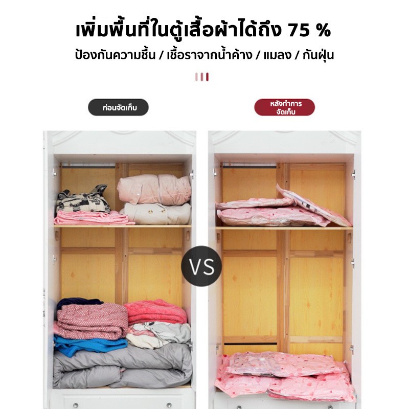 ภาพสินค้าถุงสูญญากาศ จัดเก็บของ กระชับพื้นที่ มีวาล์วถุงเหนียวมีความทนทานไม่ขาดง่าย vacuum bag ราคาต่อชิ้น จากร้าน thair_so บน Shopee ภาพที่ 3