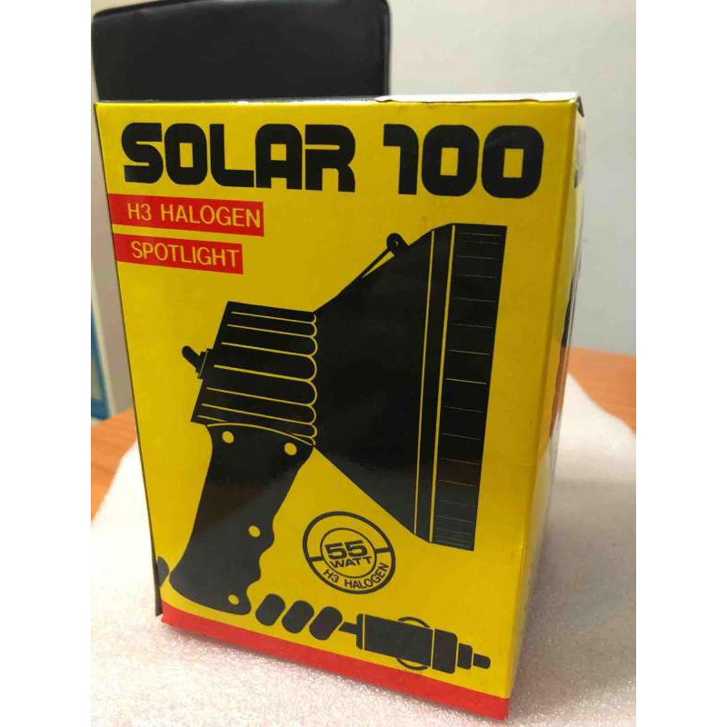 สปอตไลท์มือถือ-12v-solar100-ใช้กับแบตเตอร์รี่รถยนต์-สว่าง-พุ่งได้ไกล