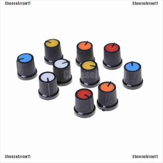 Cheesearrow 2Pcs Five Colour Face Plastic for Rotary Taper Potentiometer Hole 6mm Knob