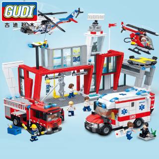 ภาพขนาดย่อของสินค้าของเล่นตัวต่อ gudi inglyings city fire station