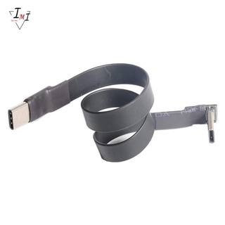 USB 3.1 Type C to Type C Extension Cable 90 Degree Adapter FPC FPV Ribbon Flat USB C Cable 3A 10Gbps EMI Shielding,10cm