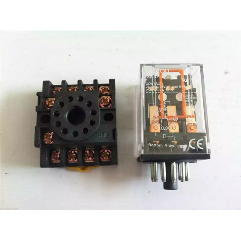 mk3p-i-11-pin-รีเลย์ขนาดเล็กรีเลย์ระดับกลาง-10a-250vac-pf113a-ฐานซ็อกเก็ต-12vdc-24vdc-110vac-220vac