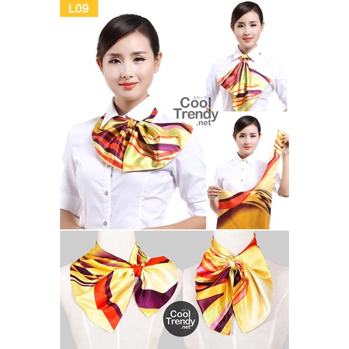 cooltrendy-ผ้าพันคอสำเร็จรูป-ผ้ายูนิฟอร์ม-uniform-scarf-โทนสีเหลือง