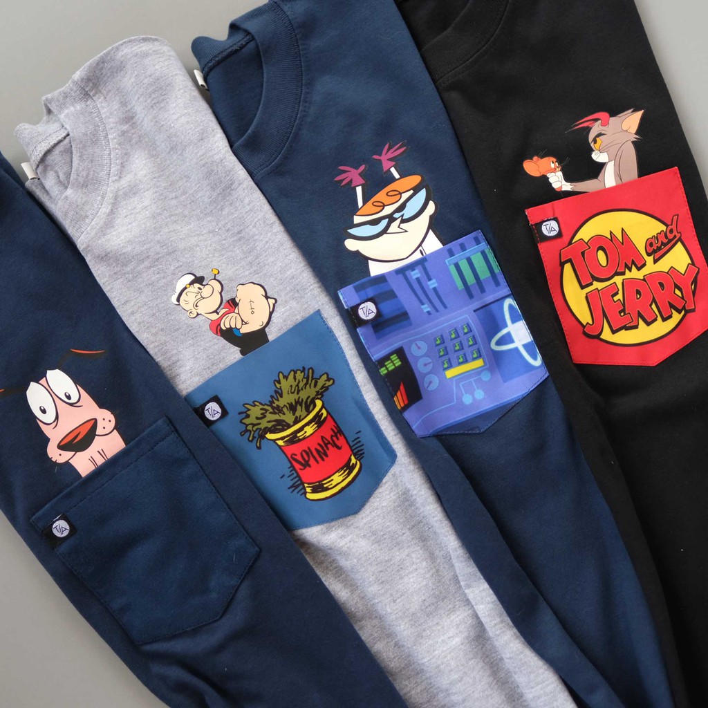 เสื้อยืด-90s-cartoons-pocket-tees-thrift-apparel-t-shirt