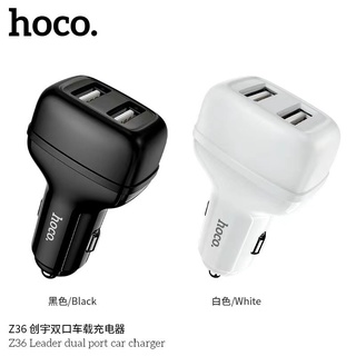 สินค้า Hoco Z36 หัวชาร์จในรถยนต์ carcharger dual USB port 2.4A/2USB ของแท้ พร้อมส่ง