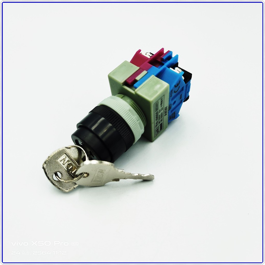 model-akw-211-key-switch-22mm-สวิตซ์กุญแจ-22มิล-2จังหวะ-1no-1nc-220v