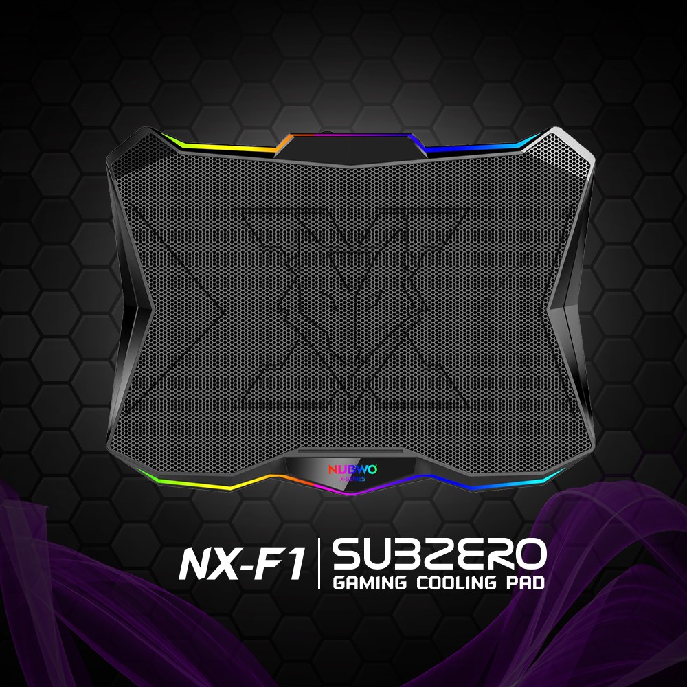 พัดลมรองโน๊ตบุ๊ค-cooling-pad-nubwo-nx-f1-subzero-rgb-พัดลมระบายความร้อนโน้ตบุ๊ค
