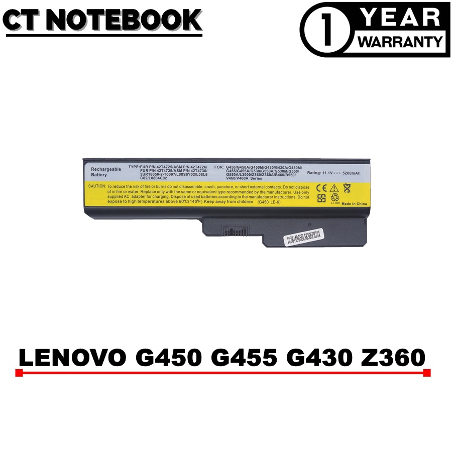 battery-lenovo-g450-g455-3000-g430-g430a-g530a-g550-g555-b550-v460-z360-แบตเตอรี่โน๊ตบุ๊ค-lenovo-ประกัน-1-ปี-พร้อมส่ง