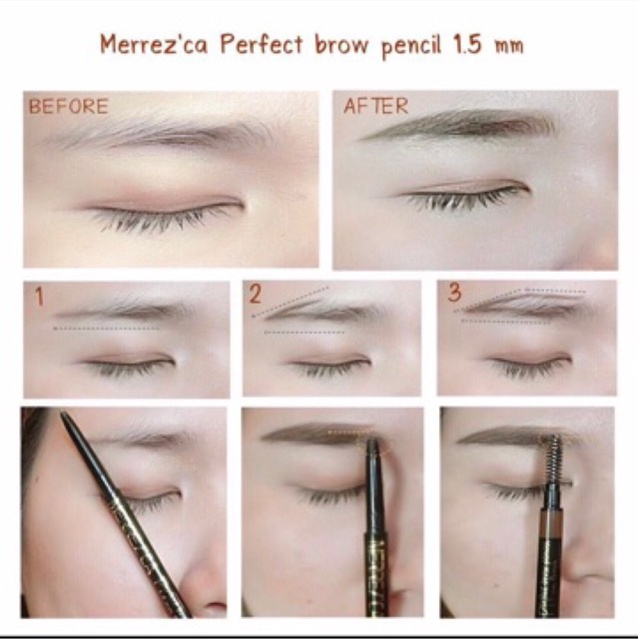 ภาพสินค้าMerrez'ca perfect brow (ลอตใหม่ แท้ ) เมอร์เรซกา เขียนคิ้ว สลิม ดินสอเขียนคิ้ว กันน้ำ จากร้าน lottashop บน Shopee ภาพที่ 8