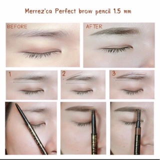 ภาพขนาดย่อของภาพหน้าปกสินค้าMerrez'ca perfect brow (ลอตใหม่ แท้ ) เมอร์เรซกา เขียนคิ้ว สลิม ดินสอเขียนคิ้ว กันน้ำ จากร้าน lottashop บน Shopee ภาพที่ 8