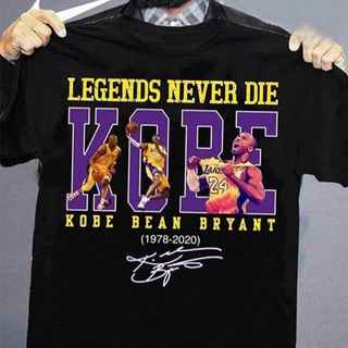 ผ้าฝ้าย 100%COTTONเสื้อยืดคอกลมเสื้อยืด พิมพ์ลาย Legends Never Die Kobe Bean Bryant Signature 1978-2020 สําหรับผู้ชาย ผู