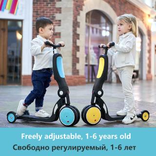 5in1 Scooter สกูตเตอร์ เด็ก ปรับความสูงได้ ขี่สกูตเตอร์ยืน รถเด็กอเนกประสงค์ ปรับที่นั่ง การทำงานที่ราบรื่น