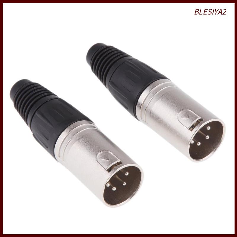 bigsale-อะแดปเตอร์ปลั๊กไมโครโฟน-xlr-โลหะ-4-pin-ตัวผู้-2-ชิ้น