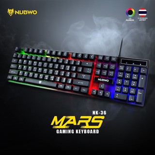 NUBWO รุ่น NK-36 MARS GAMING KEYBOARD คีย์บอร์ดเกมมิ่งมีไฟ (สินค้ามีพร้อมส่ง)