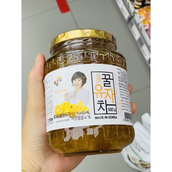 ชายูสุ-ส้มยูจา-เกาหลี-ผสมนำผึ้งชนิดเข้มข้น-580g-honey-citron-tea-kkoh-shaem-brand-ตราโค๊ะแซม