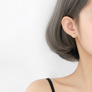 ◐◐[ซอยใต้] เงินแท้925ต่างหูมะนาวแบบอสมมาตรผู้หญิงญี่ปุ่นและเกาหลีใต้ต่างหูสดขนาดเล็กต่างหูผลไม้น่ารัก
