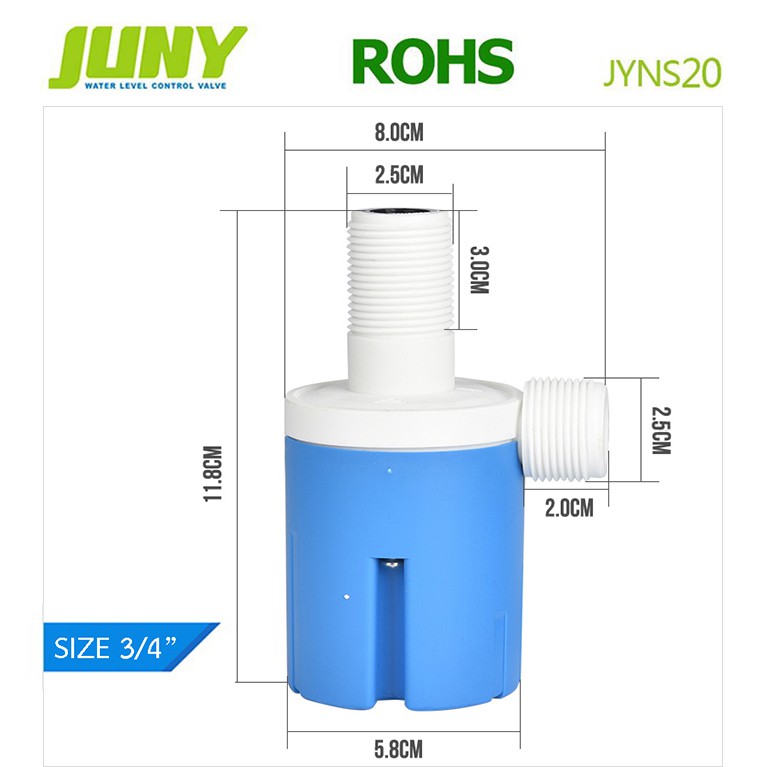 วาล์วควบคุมระดับน้ำรุ่นใหม่-jyns20-ชนิดน้ำเข้าบนออกข้าง-ขนาด-3-4-นิ้ว-6-หุน