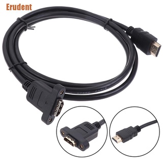 &lt;Erudent&gt; สายเคเบิลต่อขยาย Hdmi ตัวผู้ เป็นตัวเมีย สีทอง พร้อมตัวยึดสายเคเบิล 1 ชิ้น