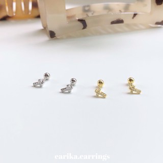 earika.earrings - gem cross piercing  จิวหูเงินแท้ไม้กางเขน (มีให้เลือกสองสี) (ราคาต่อชิ้น) เหมาะสำหรับคนแพ้ง่าย