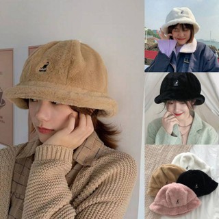 สินค้า 🍊พร้อมส่ง 4 สี หมวกบักเก็ตทรงฟักทองขนนุ่มๆ หมวกขนนุ่มๆ หมวก เกาหลี 🍊