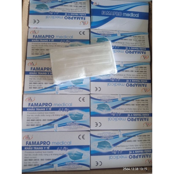 แมสนกฟ้า-ฟามาโปร-famapro-แมส4ชั้น-50ชิ้น-กล่อง-หน้ากากอนามัย-มีกรองแอนตี้ไวรัส-มีiso13485-มาตรฐานทางการแพทย์
