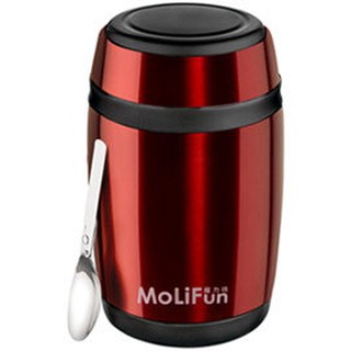 MoLiFun กระติกอาหารสแตนเลสสูญญากาศ เก็บความร้อน/เย็น 550ml - สีแดง