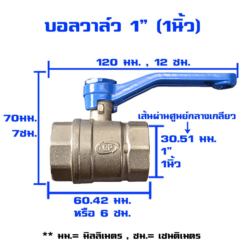 บอลวาล์วทองเหลืองpp-พีพี-ขนาด-1-1นิ้ว-จำนวน-1-ลัง-48ชิ้น