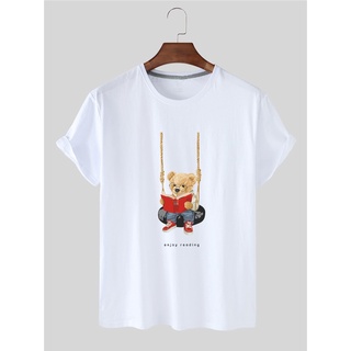 เสื้อยืดคอกลม แขนสั้น พิมพ์ลายหมี พลัสไซซ์ แฟชั่นฤดูร้อน สําหรับผู้หญิง และผู้ชาย 4Xl 2022