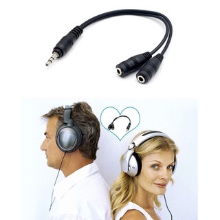 สินค้า สายต่อหูฟัง 3.5mm 1 ออก 2 สายแปลง สายแยกหูฟัง 2 ทาง ความยาวสาย 17 ซม.
