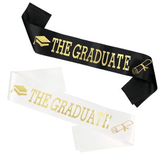 (ส่งจากไทย) สายสะพายปัจฉิม สายสะพายจบการศึกษา THE GRADUATE แสดงความยินดี