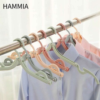 HAMMIA ไม้แขวนเสื้อ พลาสติก พับได้ ป้องกันการลื่น แบบพกพา