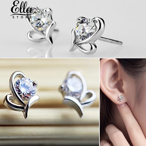 ของผู้หญิง-925-สเตอร์ลิงหัวใจเงินรอบ-earrings-earrings-สตั๊ด