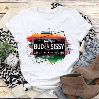 เสื้อยืดสีขาวเสื้อยืด พิมพ์ลายการ์ตูน GilleyS Bud And Sissy Texas ทรงหลวม ของขวัญวันพ่อ 2022S-4XL