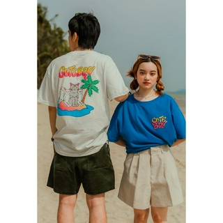 CuteBoy Shop   เสื้อยืดโอเวอร์ไซซ์ ผ้าคอตตอน 100% ลาย CuteBoy On The Beach