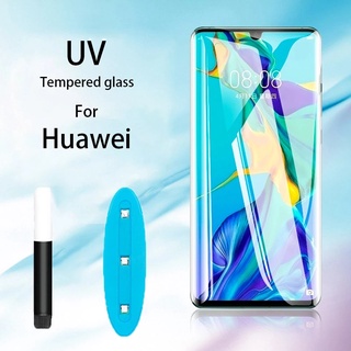 ฟิล์มกระจก UV Huawei Honor Magic 40 Pro P40 P30 Nova 11 10 9 8 7 Mate 50 40 30 20 Pro Plus ฟิล์มกระจกกาวยูวี