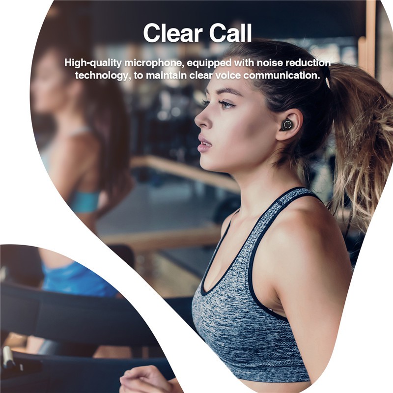 ภาพสินค้าหูฟังบลูทูธไร้สาย TWS Bluetooth 5.0 Earbuds Bass Stereo Sound หูฟังกีฬา หูฟังออกกำลังกาย เปิดและเชื่อมต่ออัตโน จากร้าน smart_mate บน Shopee ภาพที่ 8